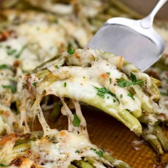 Cheesy Baked Green Beans
