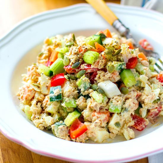 Canned Salmon Salad (Whole30, Keto)