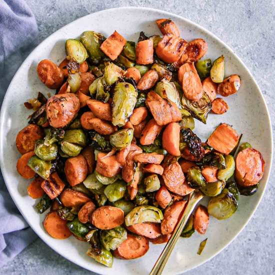Roasted Carrots & Brussels Sprout