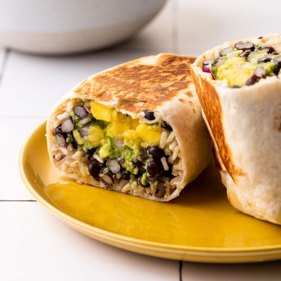 Vegan Burritos with Mango Salsa