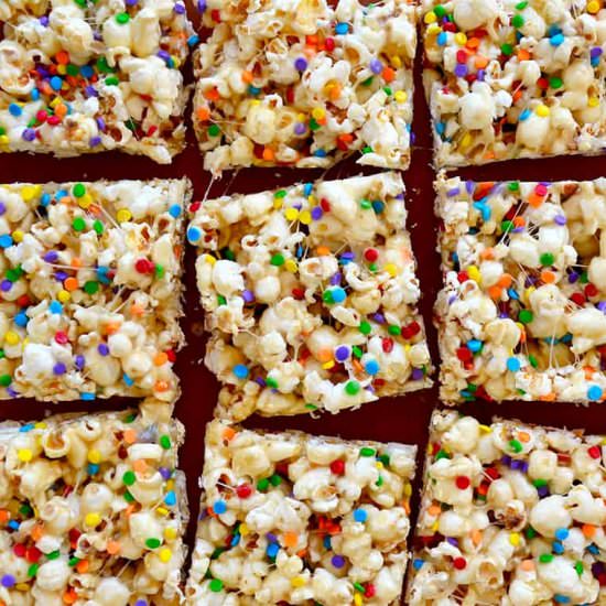 Funfetti Marshmallow Popcorn Treats