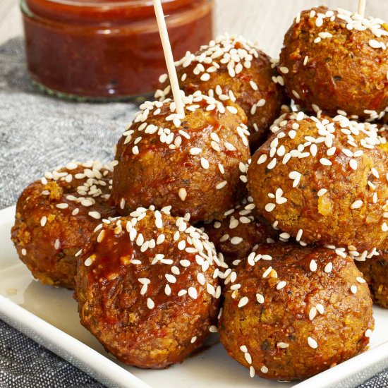 Vegan BBQ Chickpea Meatballs