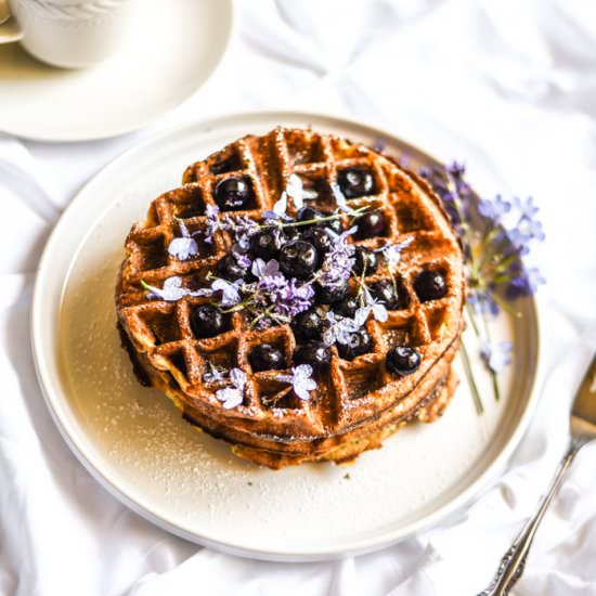 Blueberry Lavender Protein Waffles