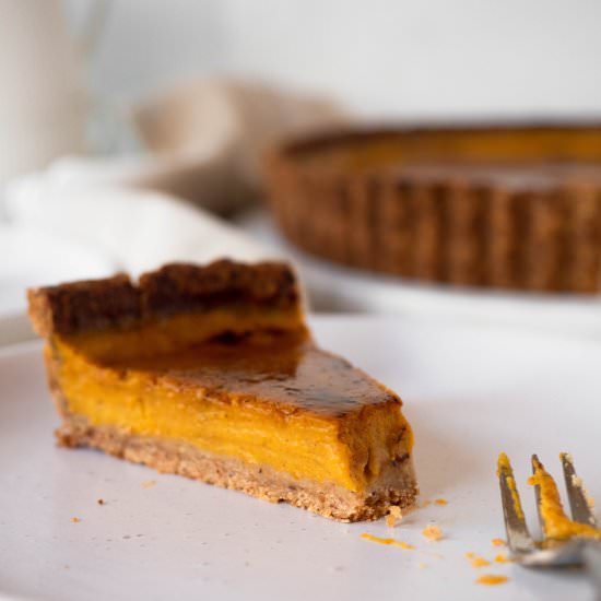 Hazelnut and Pumpkin Brulee Tart