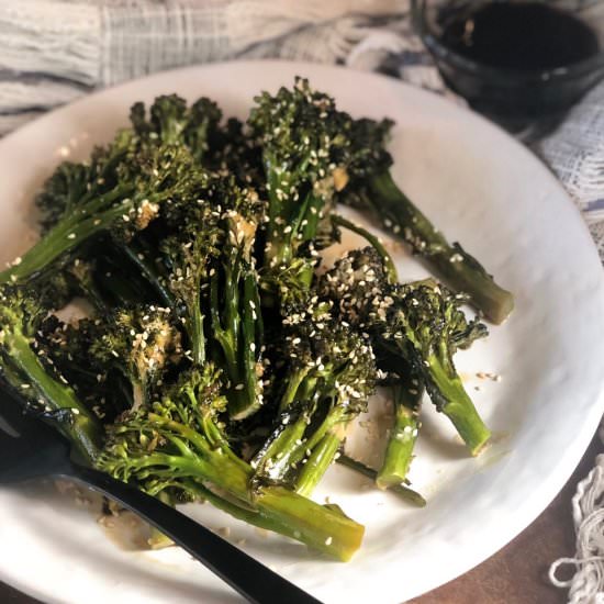 Miso Rubbed Broccolini With Sauce