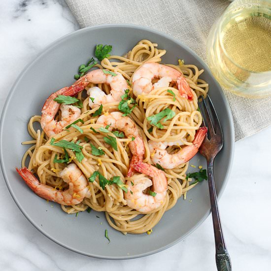 One Pot Shrimp Scampi Pasta