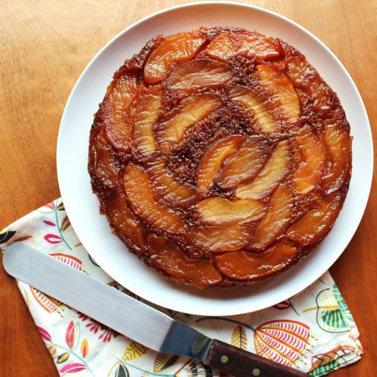 Apple Polenta Upside-Down Cake