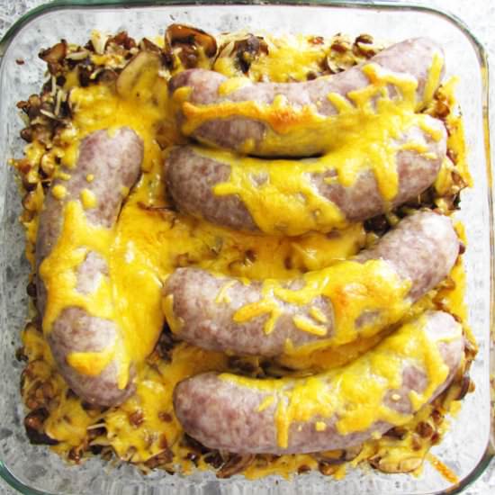 Bratwurst Mushroom Rice Casserole