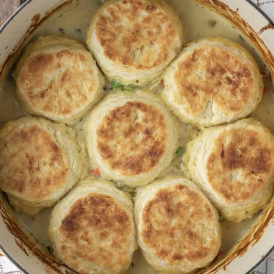 Chicken Pot Pie with Biscuits