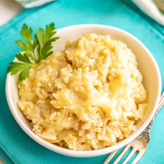 Cheesy brown rice