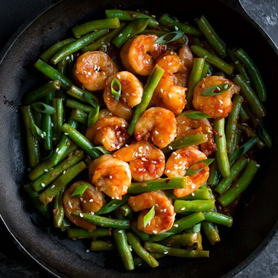 Spicy Shrimp and Green Beans