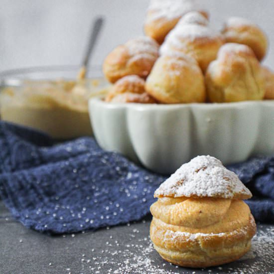 Boozy Pumpkin Cream Puffs