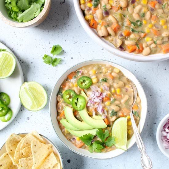Vegan white bean chili