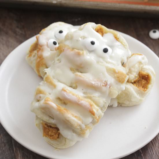 Pumpkin Pastry Mummies