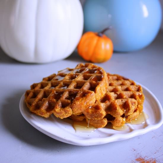 Pumpkin and Oat Blender Waffles