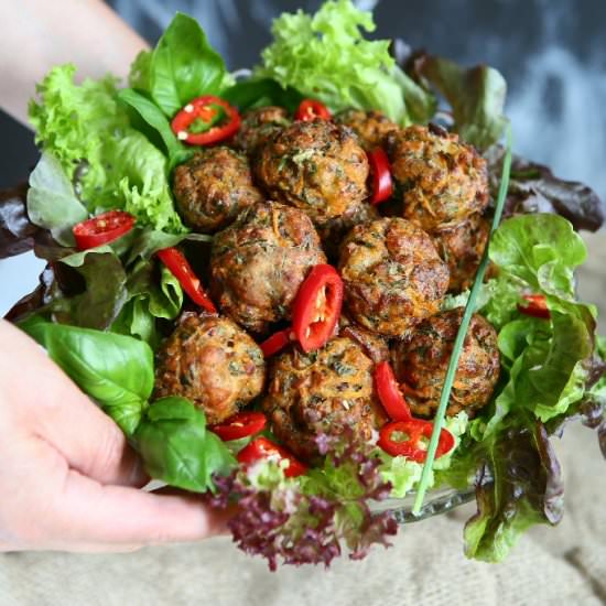 Baked Carrot Halloumi Balls