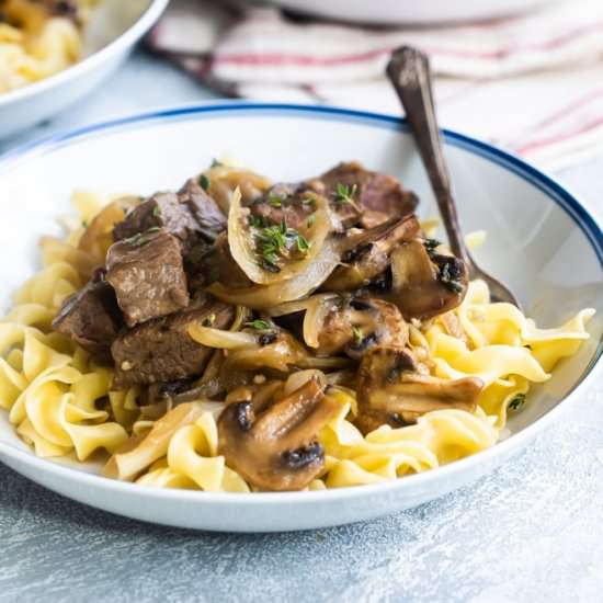 Steak Tips with Mushroom Gravy