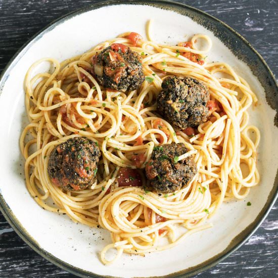 Vegan mushroom meatballs
