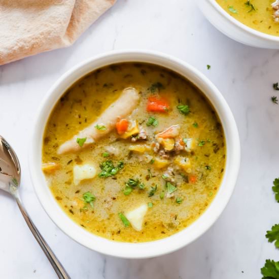 Caribbean Beef & Sweet Potato Soup