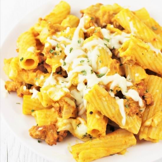 pumpkin sausage pasta bake