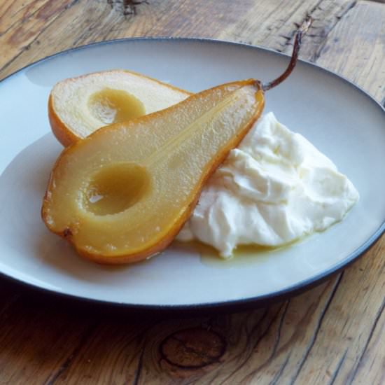 Roasted Pears w/ Orange Lime Syrup