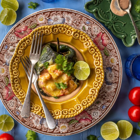 Shrimp Stuffed Poblanos