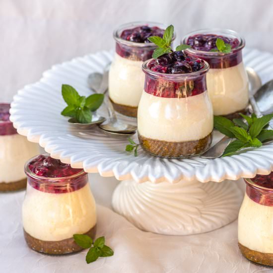 Berry Lemon Goat Cheese Cheesecakes
