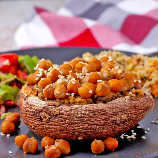vegan stuffed portobello mushrooms