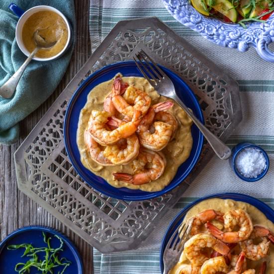 Shrimp in Saffron Cream Sauce
