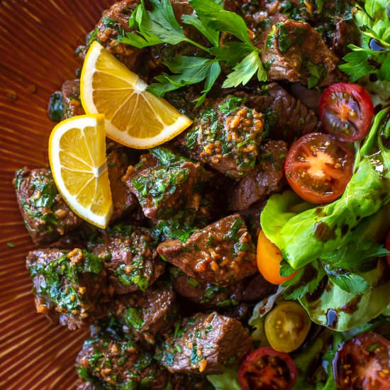 Steak with Garlic and Herbs
