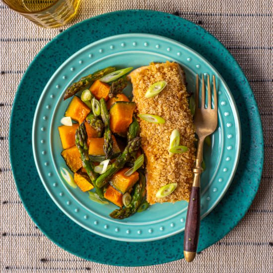 Curried Salmon with Roast Veggies