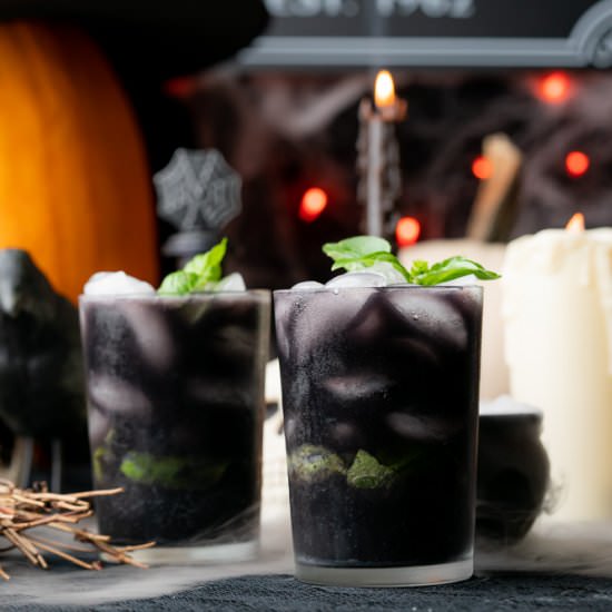Gin Blueberry Basil Smash Cocktail