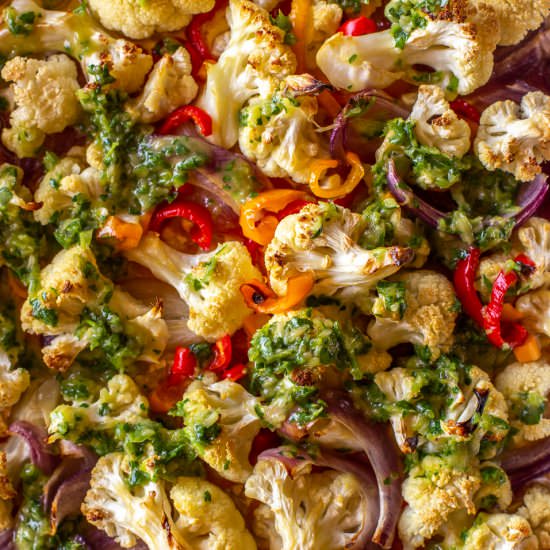 Warm Cauliflower & Red Pepper Salad