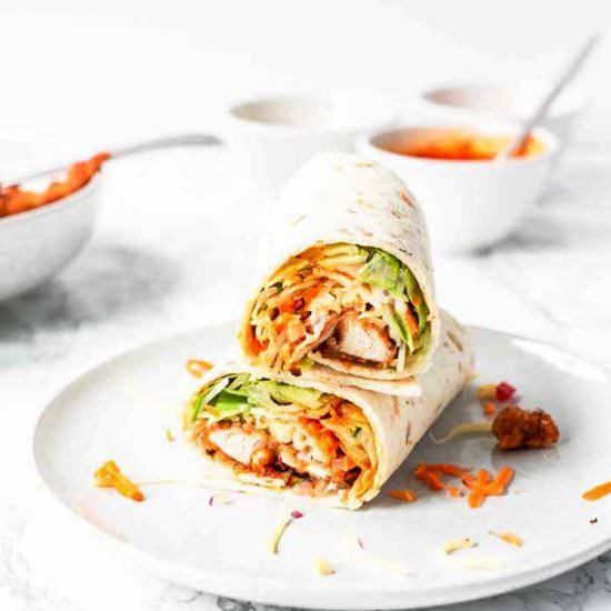 Buffalo chicken wraps