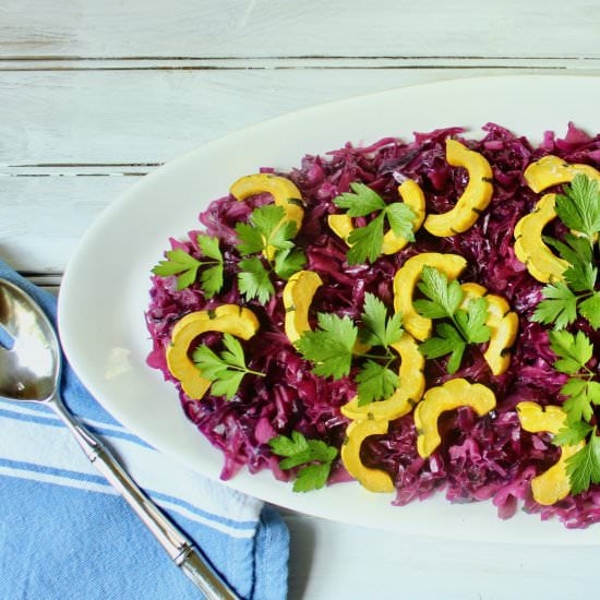 Red Cabbage and Delicata Squash