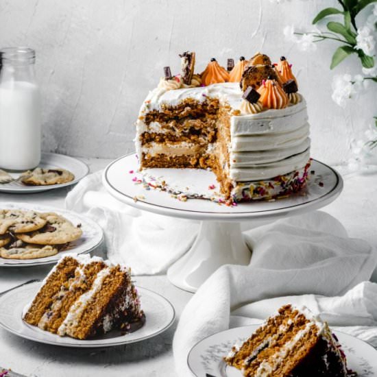 Pumpkin Cookie Dough Cake