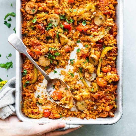 Baked Mexican Cauliflower Rice