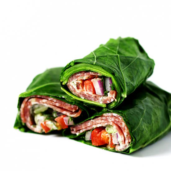 Mediterranean Collard Wraps