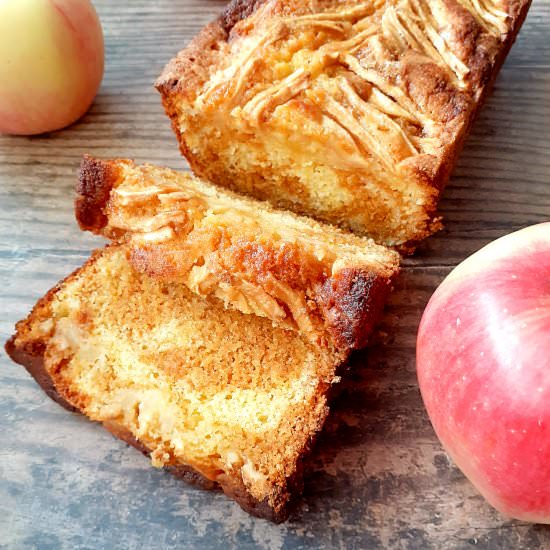 Marble caramel apple loaf cake