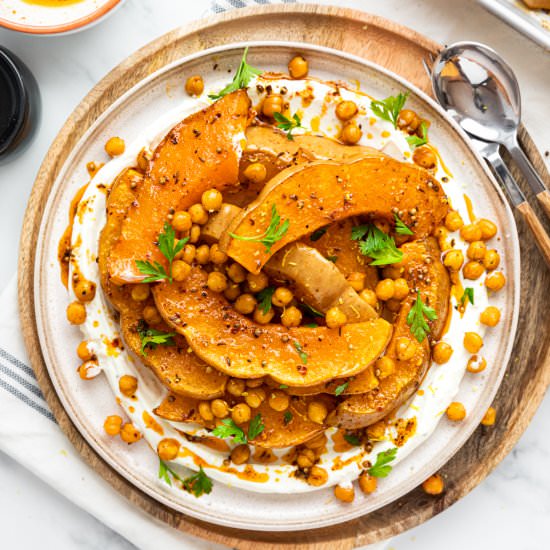 Roasted Squash with Chickpeas