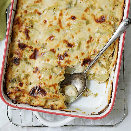 Au Gratin Potatoes w/ Green Chiles