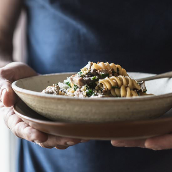 One Pot Vegan Mushroom Pasta