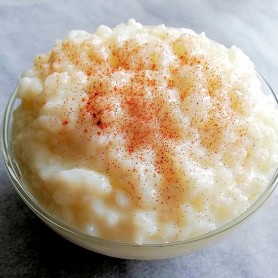 Creamy Rice Pudding without Eggs