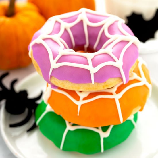 Spiderweb Baked Donuts