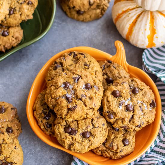 Pumpkin Oat Chocolate Chip Cookies
