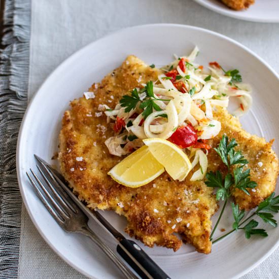 Chicken Schnitzel with Fennel Salad