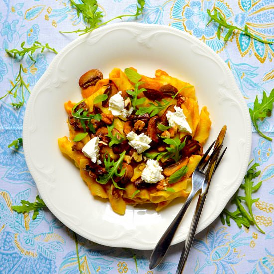 Butternut Squash Mushroom Pasta