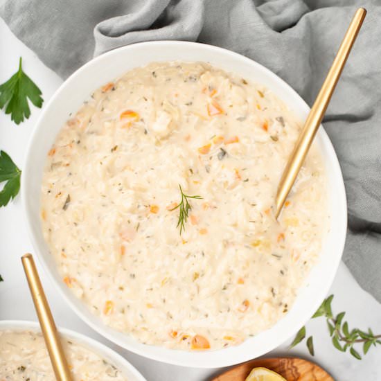 Vegan Lemon Rice Soup
