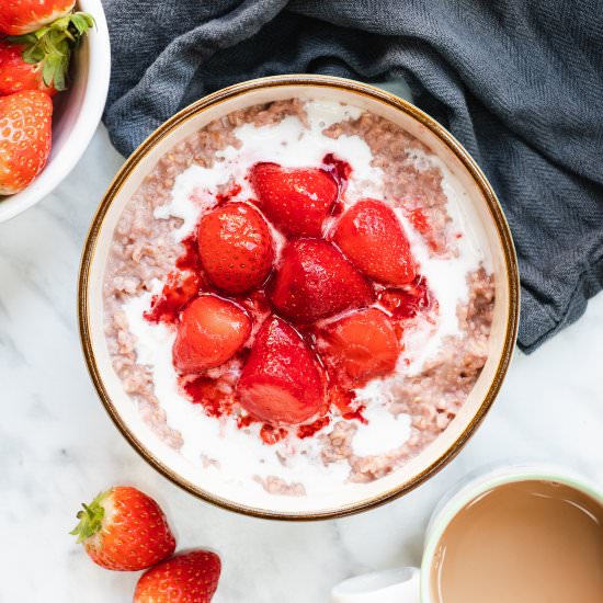 Strawberries and Cream Porridge