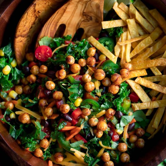 Kale Taco Salad with Chickpeas